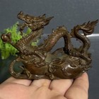 Antique Bronze Chinese Dragon Figure Animal Ornaments Desk Home Decor freeship