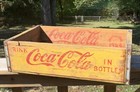 Vtg 1964 Coca Cola Yellow   Red Chattanooga Tn Wood Bottle Case Crate Box