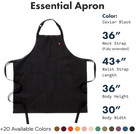 Hedley And Bennett Essential Apron     Adjustable Bib Chef Apron With 3 Pockets