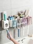 Multifunctional Wall Mount Toothbrush Holder Rack Organizer Automatic Set Of 2 4