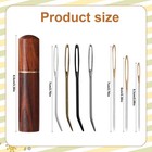 17pcs Large Eye Sewing Needles Kit With Wooden Case Stainless Steel Large Eye