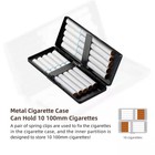 Elegant Stylish Simple Metal Cigarette Case Holds 10 100mm Cigarettes  black 