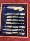 Vintage Parker Cut Co  Eagle 7 Day Mop Straight Razor Knife Set In Box Nos