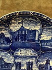 1920   sr   M Staffordshire England Blue Plate  San Antonio Texas Souvenir As Is