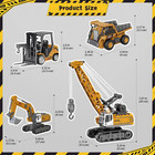 4pcs Mini Rc Construction Vehicles Excavator Dump Truck Forklift Crane