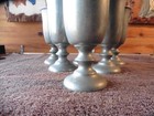 Set Of 6 Vintage Wilton Armetale Pewter Goblets Heavy Chalice Cups Made Usa