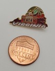 Virginia State Shaped Souvenir Enamel Lapel Hat Pin Cherries