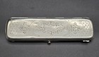 Antique Engraved Silver 833 Hinged Dutch Box For Glasses Amsterdam 1871