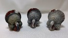3 Vintage Turkey Figurines Painted Chalkware Chalk