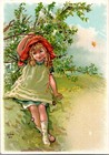 Great London Tea Co Importers Boston Ma Girl In Meadow Victorian Trade Card