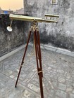 Brass Antique 18  Telescope Made Brass With Nautical Wood Tripod Stand 46 Inch