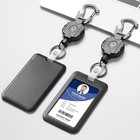 2 Pack Retractable Keychain With Id Card Holder  Heavy Duty Carabiner Badge Hold