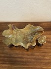 Antique Chinese Carved Jade Lotus Flower Brush Washer Bowl W Display Stand