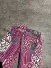 Y2k Vtg Patchwork Boho Hippy Flare Pants Girls Size 10 Mid Rise Pink Multicolor 