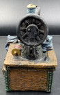 Antique Look Sewing Machine Trinket Box  Thread  Scissors  Fabric  Thread Spools