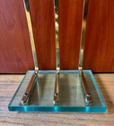 Vintage Fontana Arte Attributed Fireplace Tool Set Glass Brass Hollywood Regency