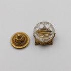 Vintage Hollywood Regency Cut Glass Mini Pill Box Footed Brass Lid Tongs 95g
