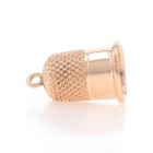 Yellow Gold Sewing Thimble Charm - 10k Sewing Tool Replica