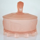 Le Smith Pink Frosted Elephant Carousel Lidded Jar - Powder Jar - Candy Dish