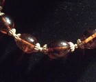 Antique Czechoslovakia Brass   Amber Glass  Beads Necklace