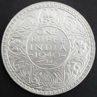 British India  1 Re  Ke George Vi  1941  Calcutta  Xf  Silver   500  Coin 