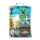 Minecraft Kid 2 Piece Twin full Reversible Comforter Set Microfiber Green Mojang