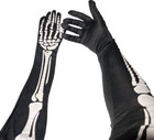 23  Long Skeleton Gloves Black White Bones Hand Halloween Opera Costume Body Arm