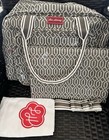Lou Harvey Nwt Gray white Print Diaper Changing Pad Pockets Coated Nappy Bag