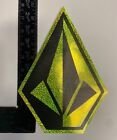 Volcom Stone Sticker Xxl 10  Team Surf Skate Snowboard Decals Yellow Glitter