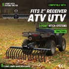 Fits 2  Receiver Atv utv 48  Landscape Rake Pine Straw Rake Rock Rake 17 Tines