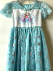 Disney Frozen Princess Elsa Play Dress Size 4t  Blue   Silver  Short Sleeves