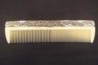 Vintage Silver Plated Vanity Set Mirror Brush Comb Floral Art Nouveau Design