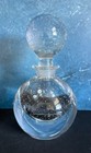 Vintage Made In Czechoslovakia Glass Controlled Bubbles Perfume Bottle 6    Heavy