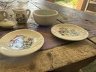 Vintage 1950s White   Peach Lusterware Child Tea Set Floral 9 Pcs Onlymade Japan
