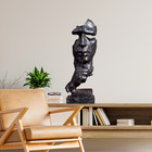 13inch Abstract Sculpture Silence Is Golden Bronze Bust Art Statue Home Decor