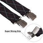 Buyless Fashion Suspenders Men - 48  Adjustable 1 1 4  X Back Black Clips