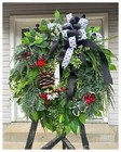 Farmhouse Winter Christmas Valentine Woodsy Cardinal Prem 32 l Door Wreath
