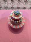 Artist Made Ooak Dollhouse Miniature Round Decorated Cake With Stand 1 12 Scale