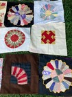17 Vintage Feed Sack Quilt Square Pillow Covers Fabric Applique Dresden 3  Lbs