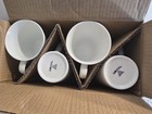 New 4 Pc Set Mikasa Bone China Swirl White Coffee Mugs