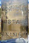 Super Large Size Antique Mexican Mustang Liniment Veterinary Bottle Amethyst Sca