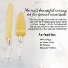 Gold Cake Knife And Server Set Cake Server   Knife Set Of 2 With Crystal Handles