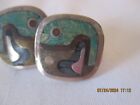 Vintage Metales Los Castillo  Modernist Sterling Silver Mixed Metals Earrings