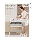 2-in-1 Baby Bathtub   Changing Table  Adjustable Height Folding Diaper Statio   