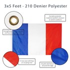 Anley Embroidered France Flag 3x5 Feet - French National Banner Flags