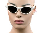 Classic Rhinestone Cat Eye Pinup Vintage Retro Style Sunglasses Smoke white Rsaf