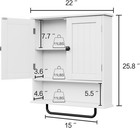 Rrx Wall Mount Medicine Cabinet Towel Bar 2 Door White Storage  r023