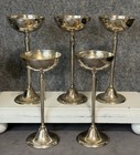 Antique Wmf Silver Plate Liqueur Wine Goblets Set Of 5 Ostrich G Mark Germany
