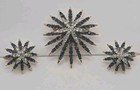 Rare 1966 Crown Trifari Sapphire Blue Rhinestone Starflight Fireworks Brooch