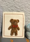 Lot Of 6 Vintage Miniature 1    Tall  Flocked Fuzzy Variety Of Teddy Bears   Pin